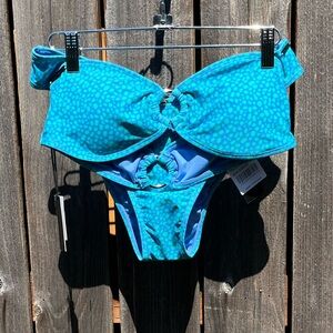 NWT Kendall & Kylie ocean spot bikini size large